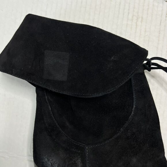 Free People Mila Heel Boot Black Suede Fold Over Made in Italy Boho size 38 - Picture 6 of 9